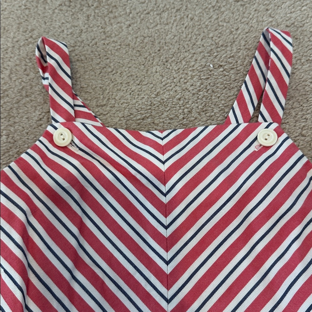 Polo by Ralph Lauren Red and White Striped Kids Romper - Picture 3 of 6